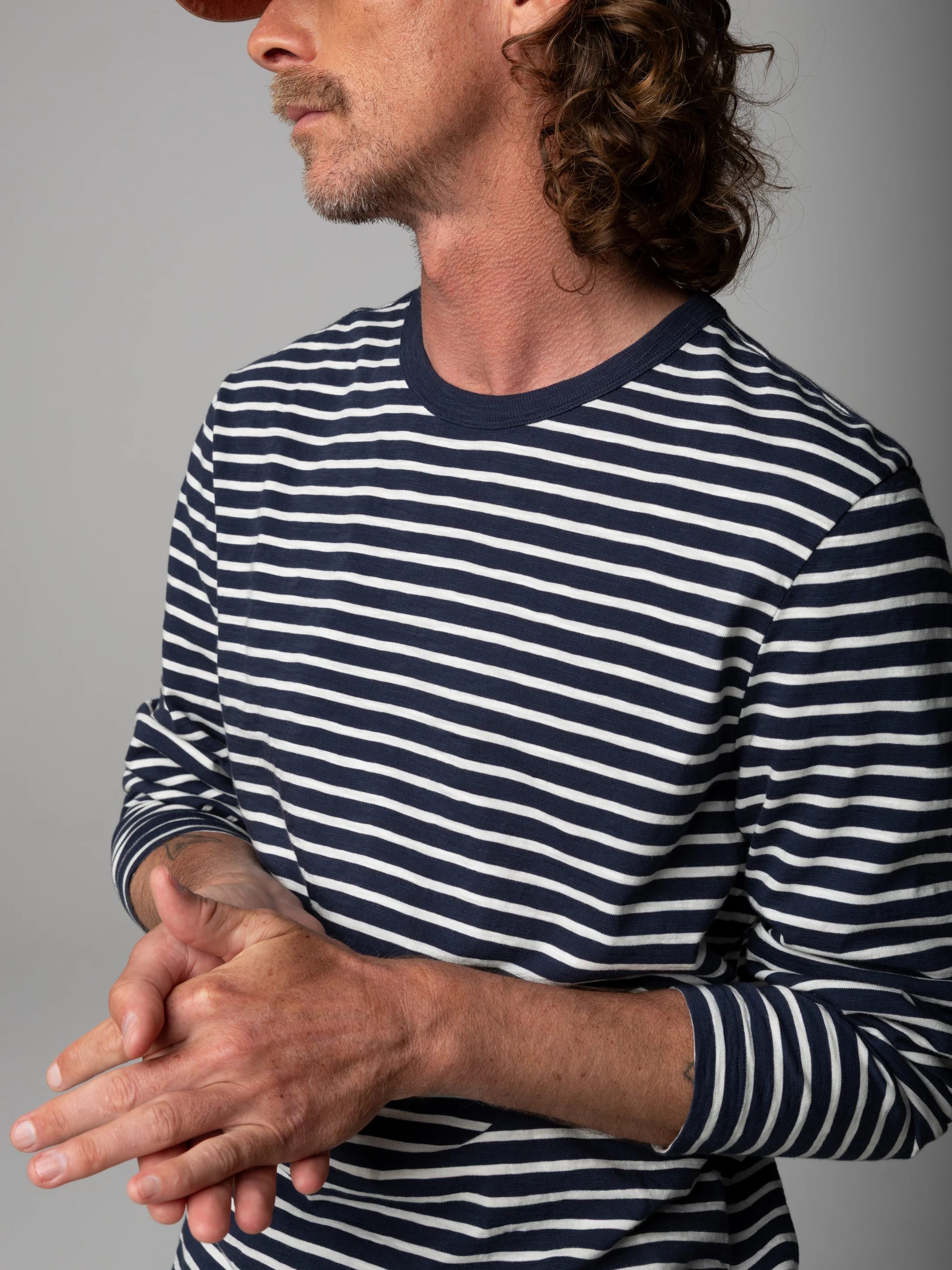 Men's Channel Stripe Long Sleeve T-Shirt - Image 4