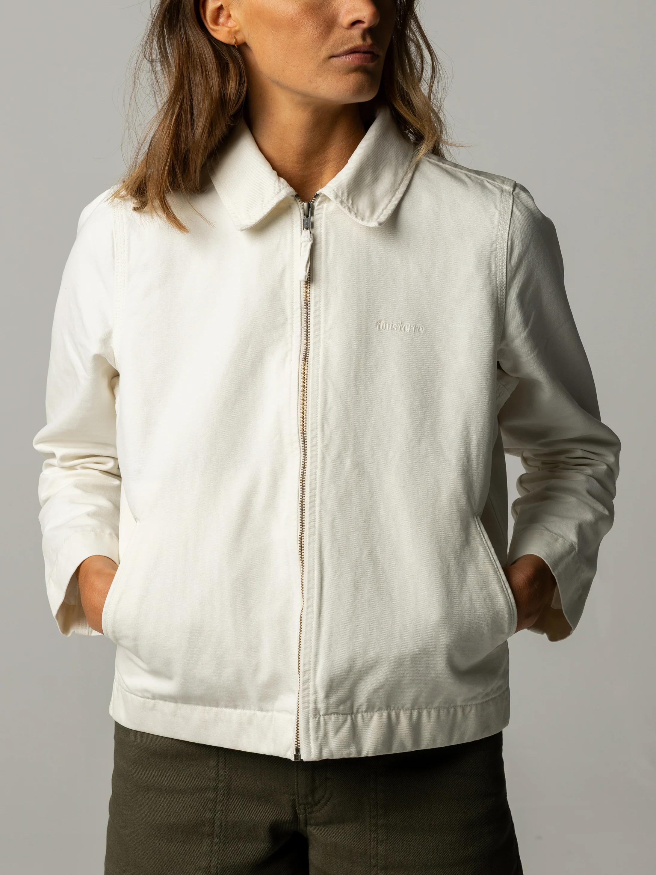 Women's Beau Canvas Zip Up Jacket - Image 5