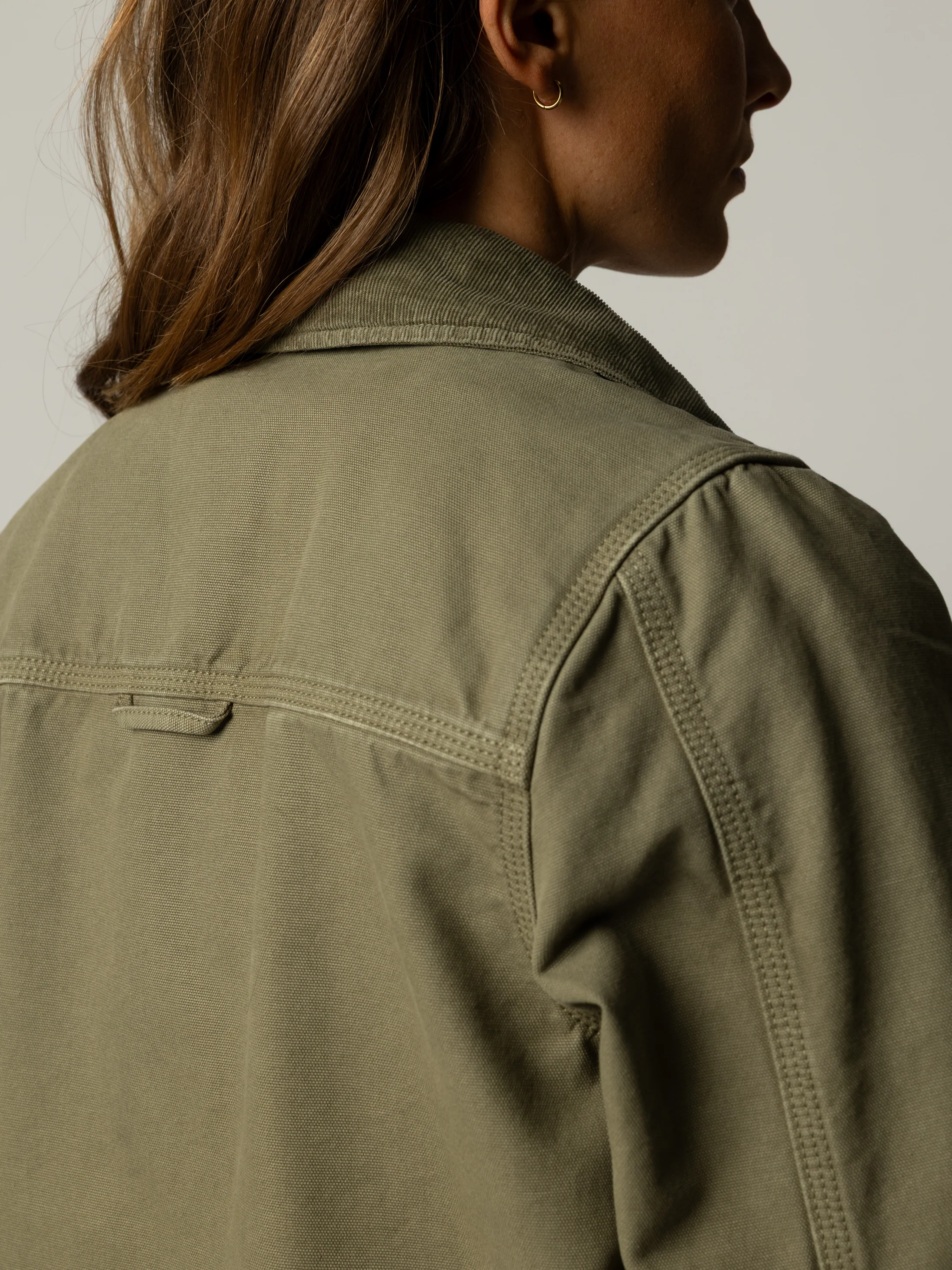 Women's Beau Canvas Zip Up Jacket - Image 6