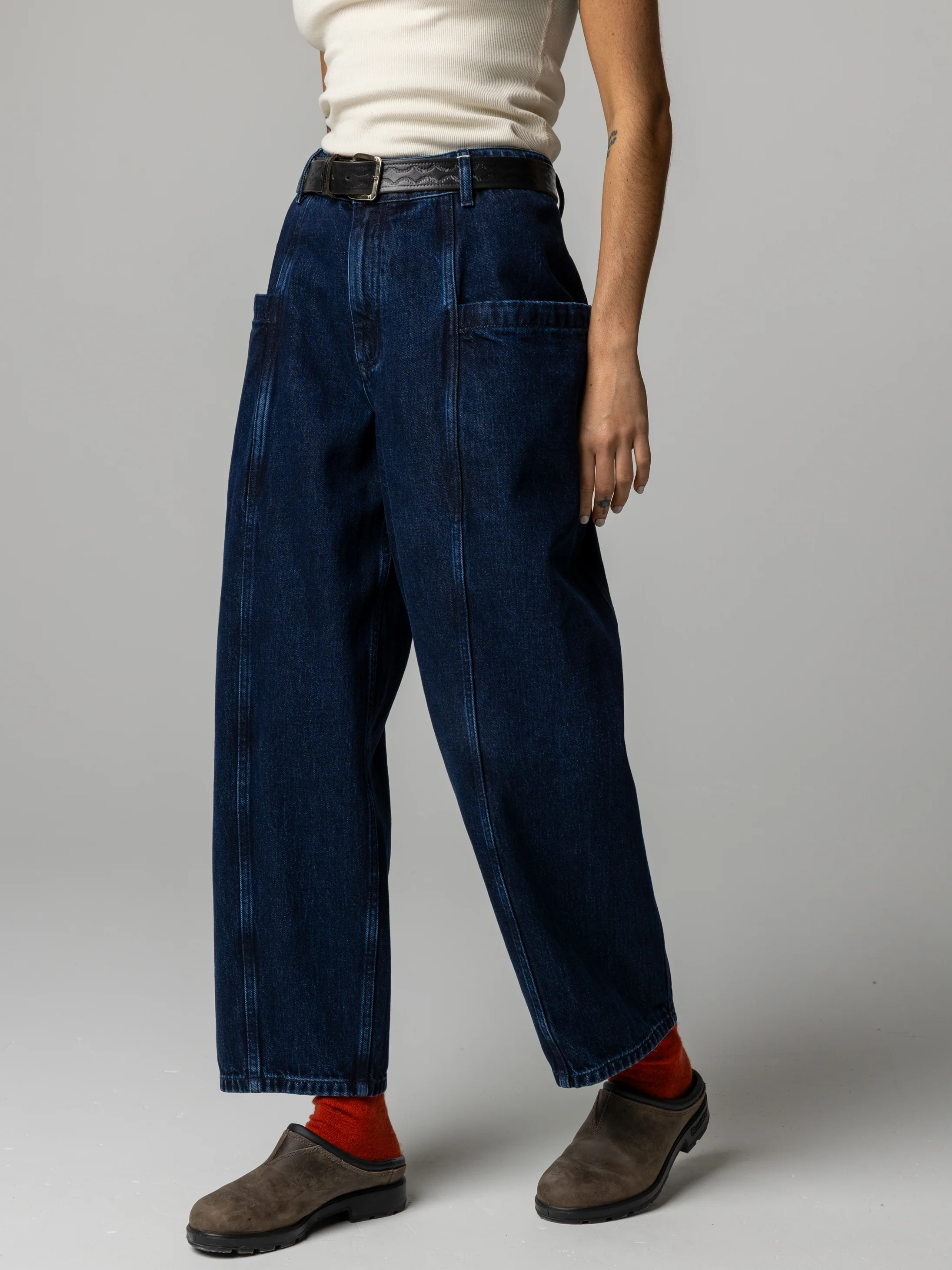Women's Croft Workwear Denim Barrel Trouser - Image 3