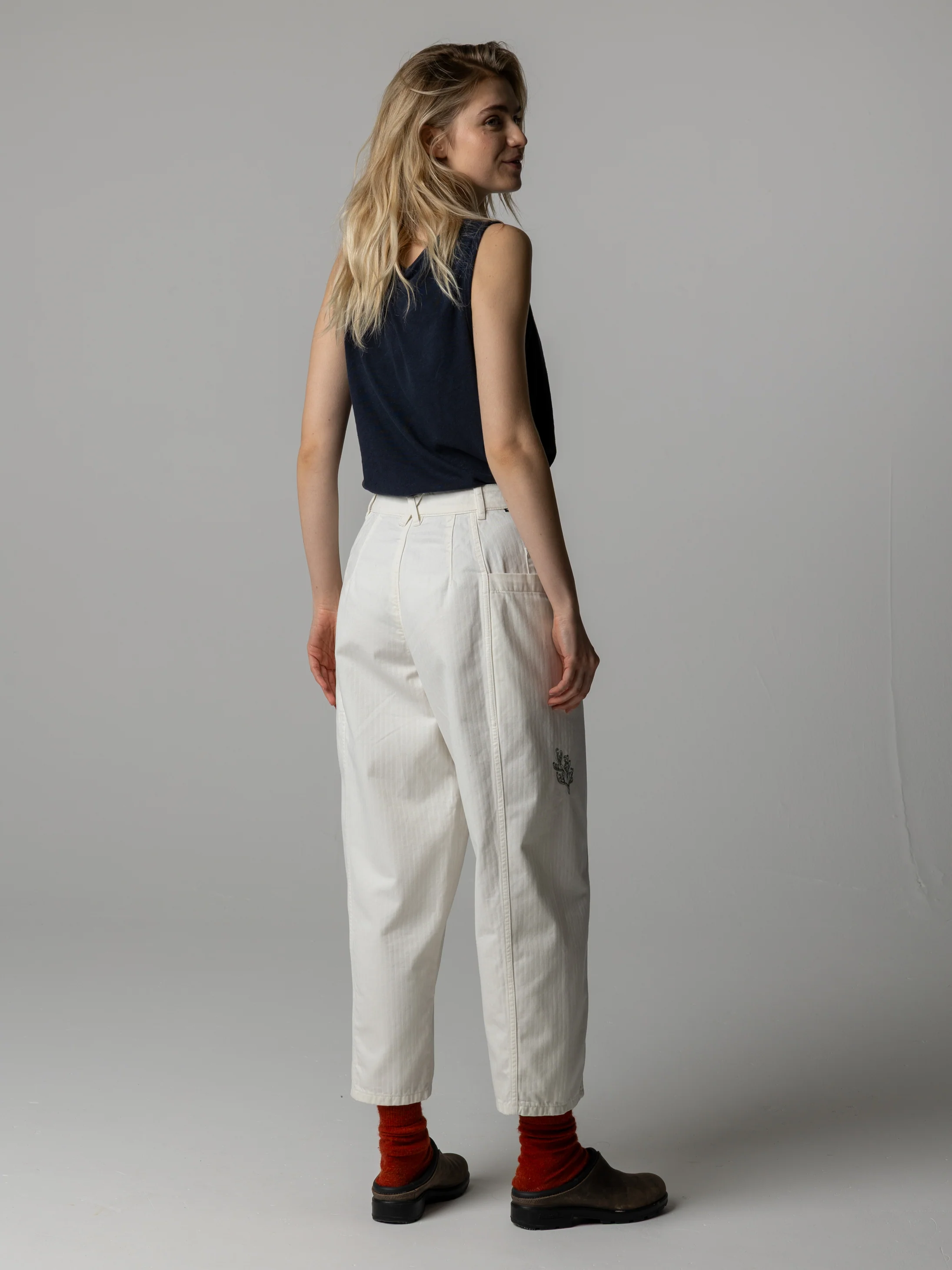 Women's Floral Marine Croft Workwear Barrel Trouser - Image 5