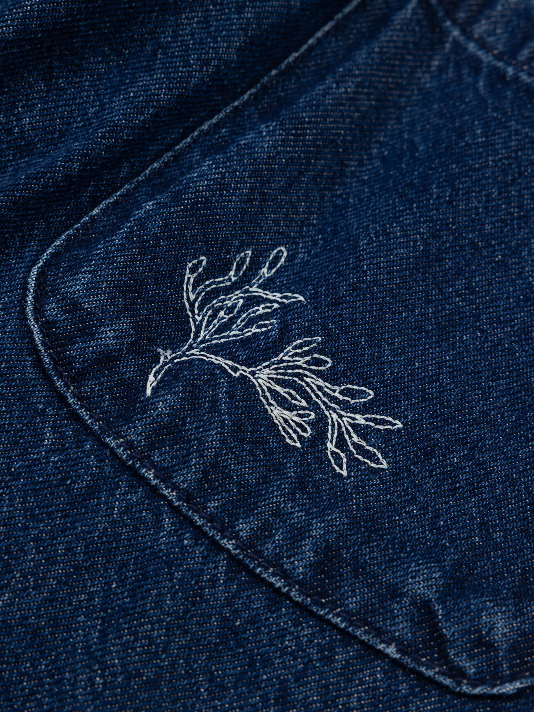 Women's Floral Marine Denim Shirt - Image 8