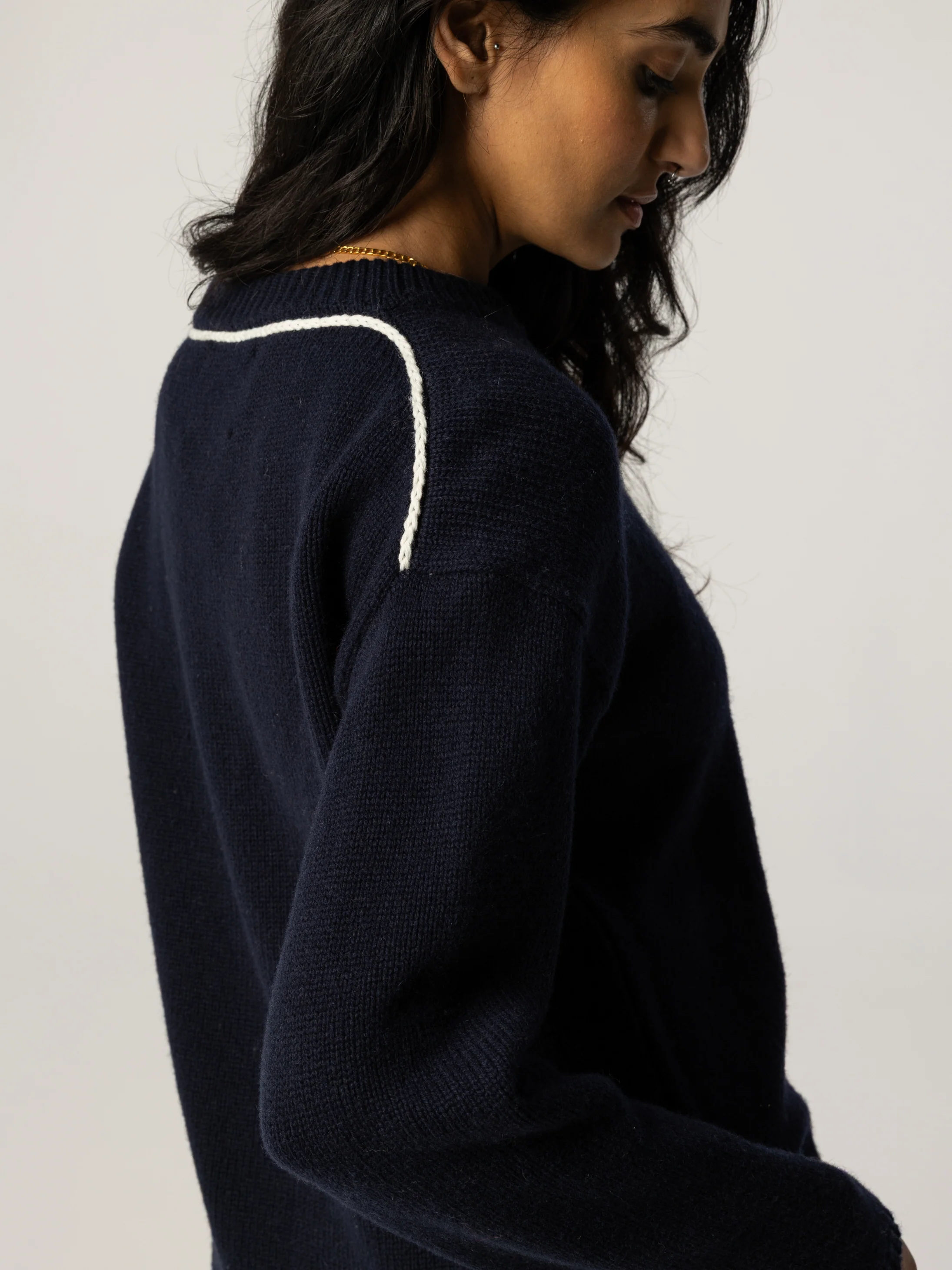 Women's Eva Contrast Stitch Jumper - Image 6